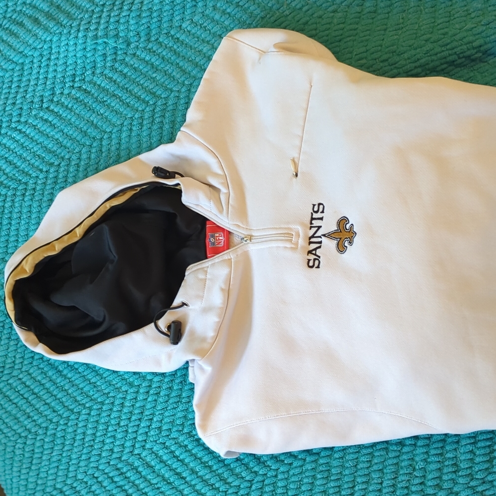 2 pocket hooded New Orleans Saints Heavy Duty White Sweatshirt